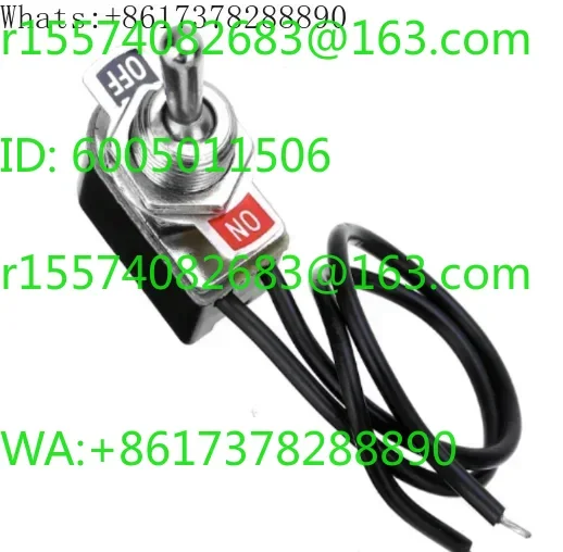 Waterproof 6A toggle switch 250V AC on/off SPST pre wired, 13mm with extension cable