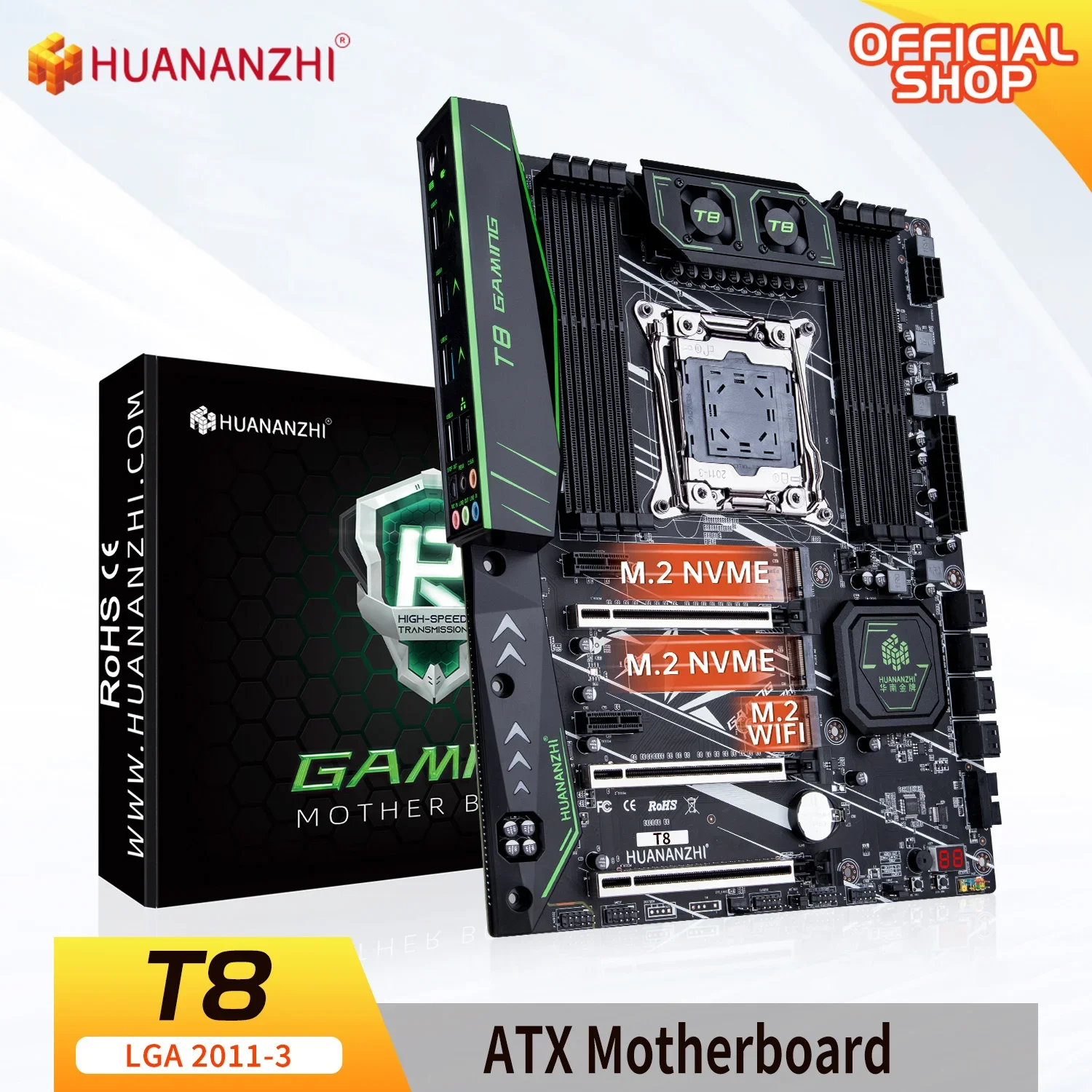 

Материнская плата HUANANZHI X99 T8 LGA 2011-3 XEON X99 с поддержкой Intel E5 2696 2678 2676 2673 2666 V3 с поддержкой памяти DDR3 RECC NVME