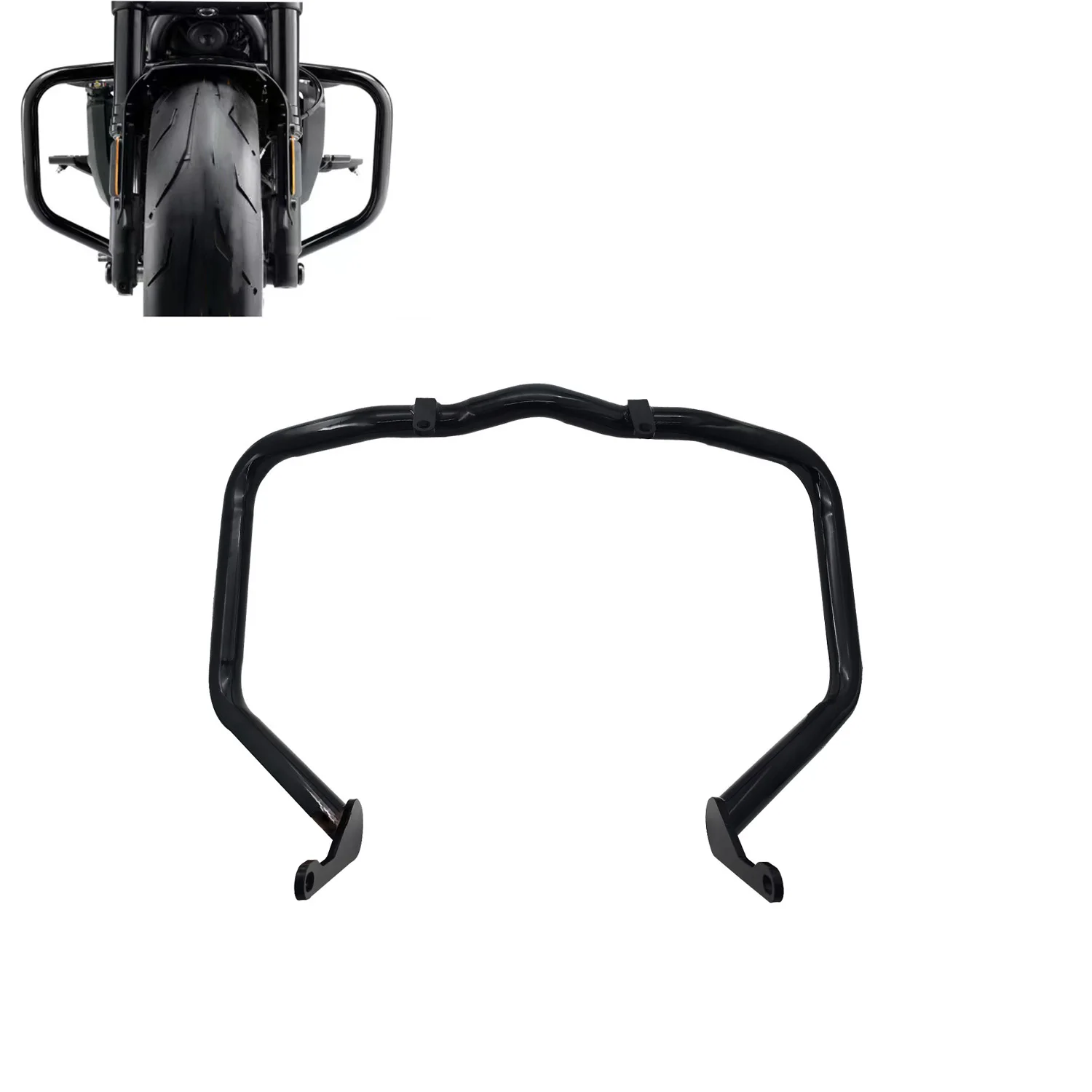 

Gloss Black Highway Crash Bar Engine Guard Bumper For Harley Sportster S RH1250S 2021-2022
