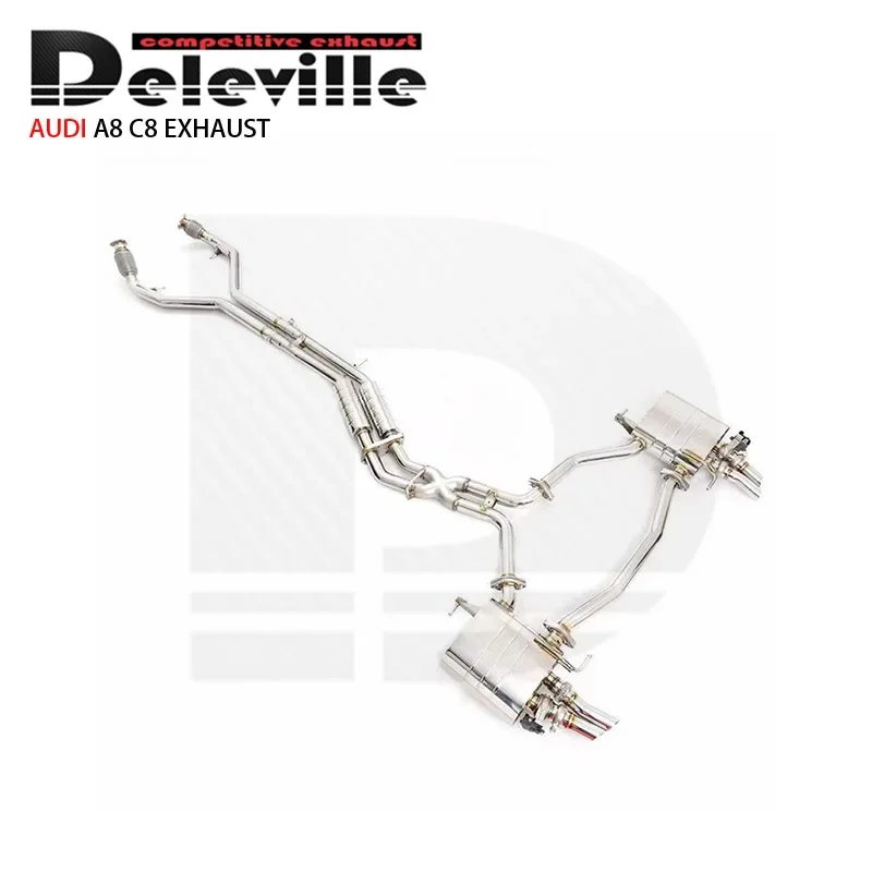 304 Stainless Steel Exhaust Muffler valve control Catback Exhaust For AUDI A8 C8 3.0T 2018-2022 car Exhaust system