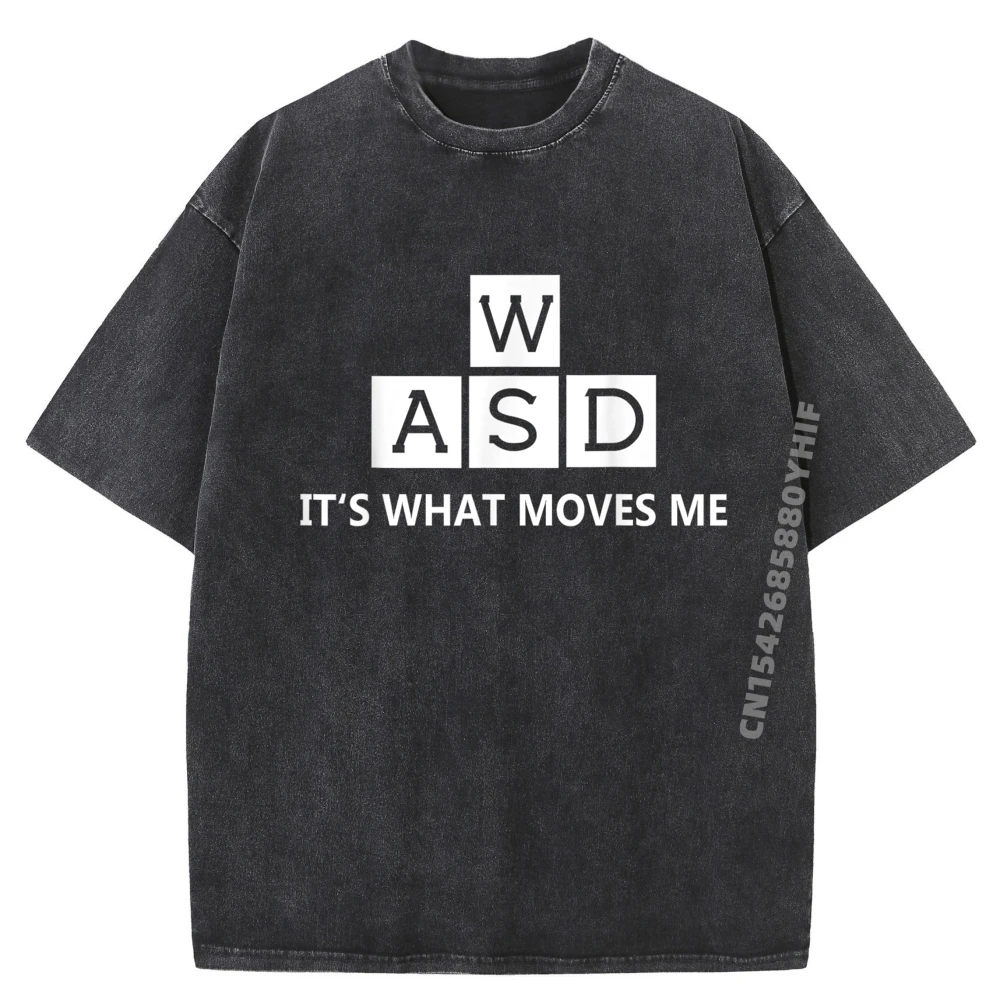 

Wasd It What Moves Me ПК Геймер Компьютер Мужская одежда больших размеров Футболка с принтом Мужская свободная стираная одежда