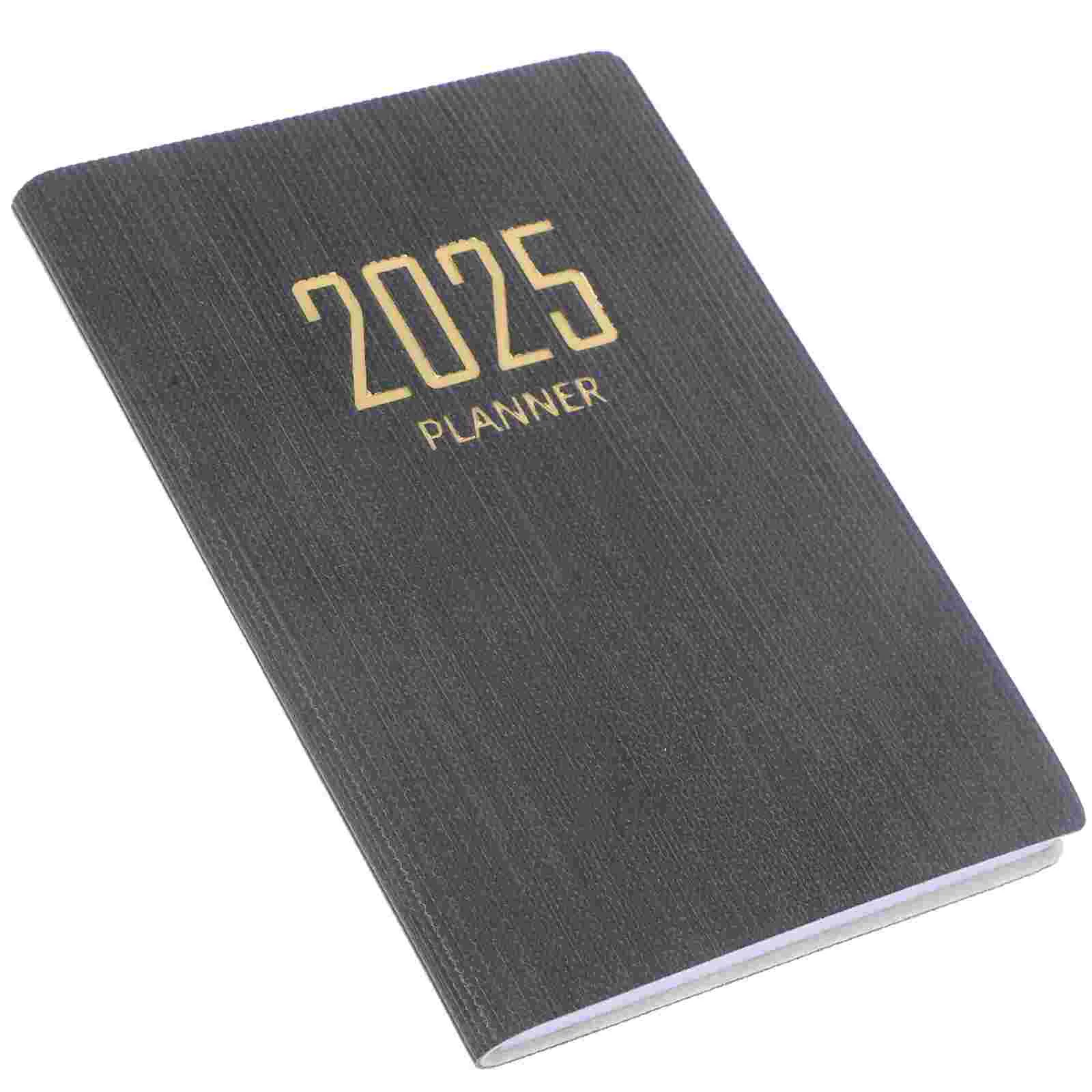 Notebook 2025 Schedule Academic Planner with Lock Black Convenient Daily Students Agenda Notepad