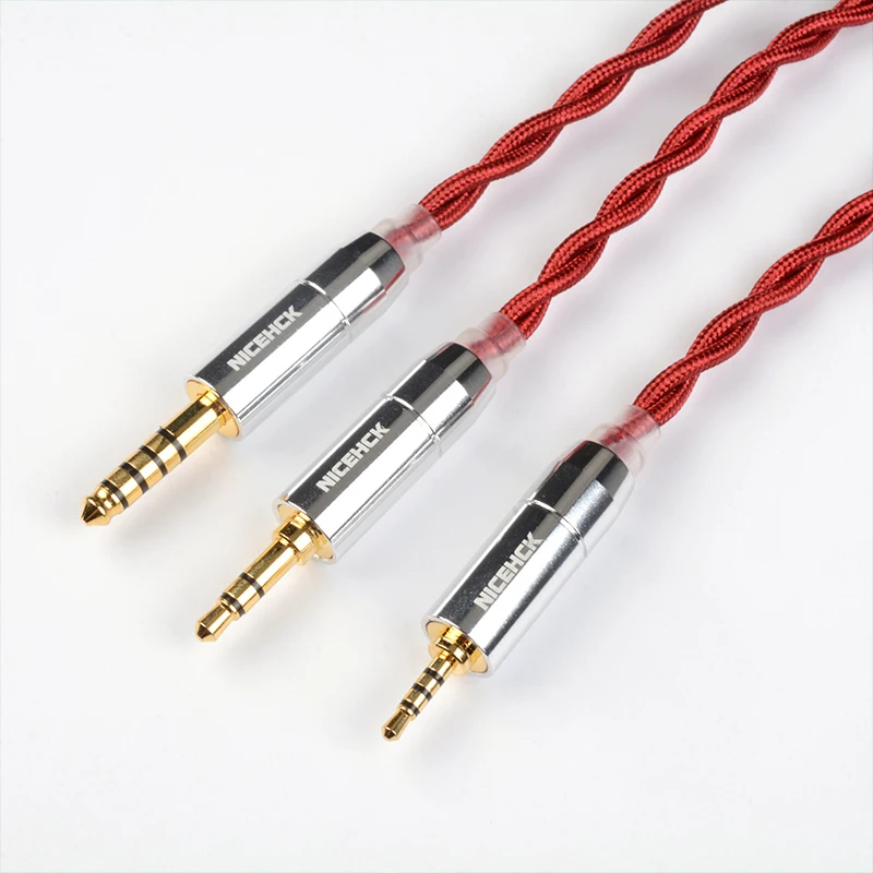 NICEHCK RedAg 4N plata pura + Cable Coaxial de auriculares HiFi de cobre de alta conductividad 3,5/2,5/4,4mm MMCX/QDC/2 pines para Zero LAN DB2