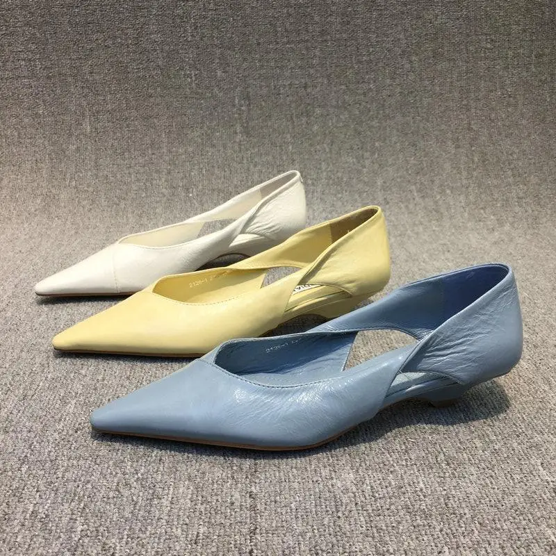 Mocassins à talons bas pour femmes, chaussures confortables, chaussures d'été, bleu, élégant, pointu, Parker, haute qualité, populaire, jeune, 2024