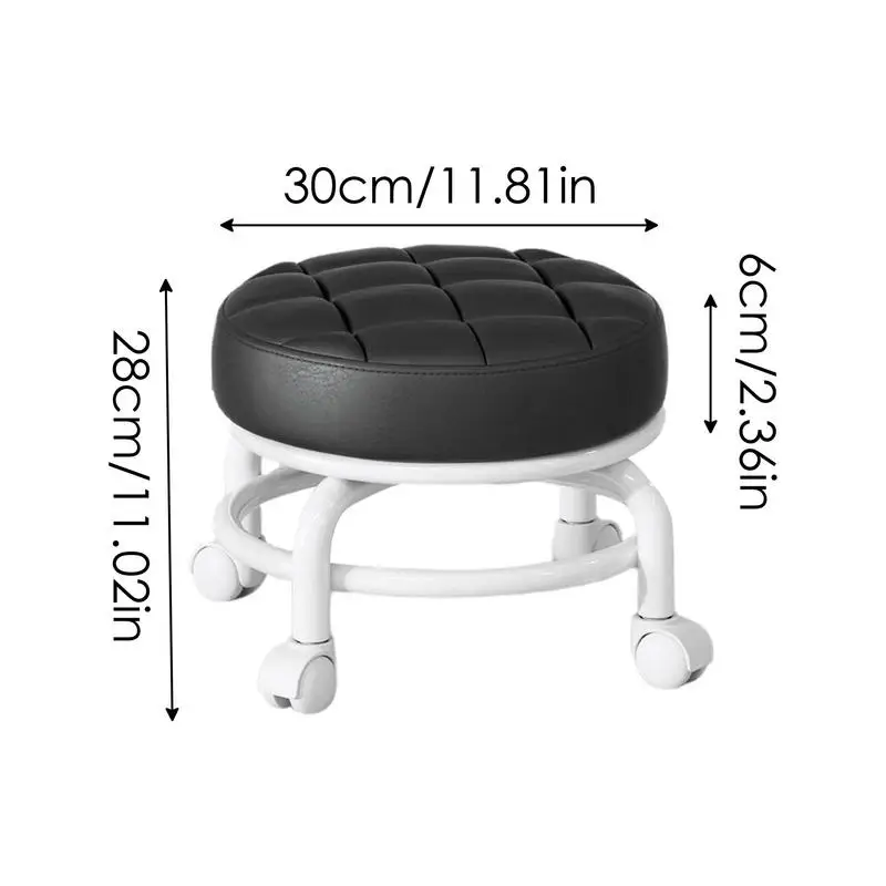 Rotating Stool Chair 360 Rolling Adjustable Round Rolling Stool With Wheels Rotatable Swivel Saddle Stool With Wheel Footrest