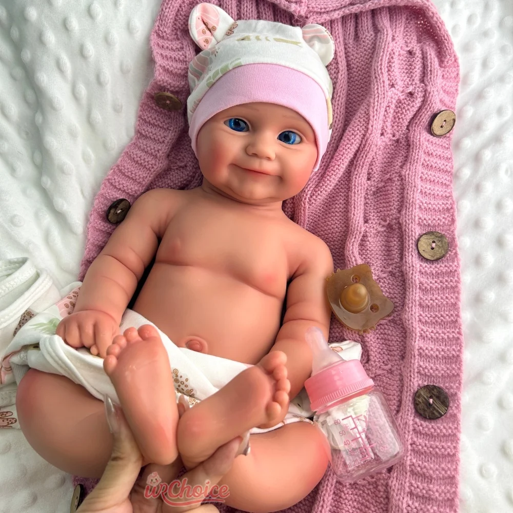 50 سم مادي يمكن أن تفتح فم طفل فتاة الجمع السيليكون تولد من جديد طفل واقعي رسمت دمية للمجمعين والمحمسين
