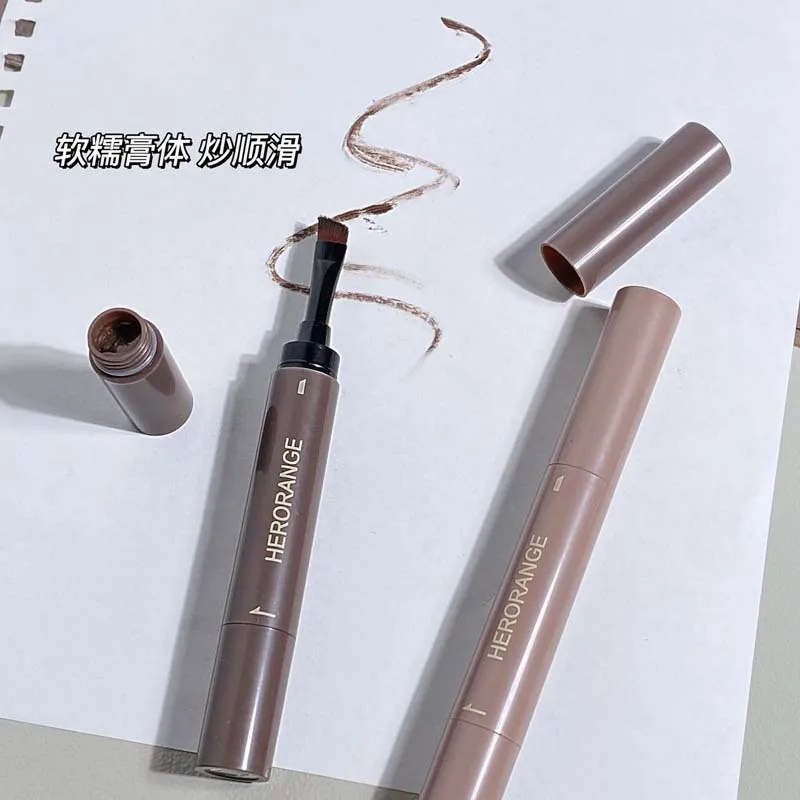 4 colori Natural Smooth Gel per sopracciglia penna per trucco Eyeliner impermeabile a lunga durata sdraiato Silkworm Shadow Tint con pennello per sopracciglia