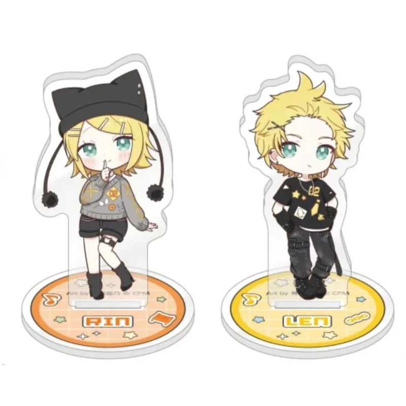 جديد Kagamine Rin/Len أكريليك حامل الشكل Hatsune Miku Project DIVA أنيمي الطرفية حسن المظهر سطح المكتب حلية جمع