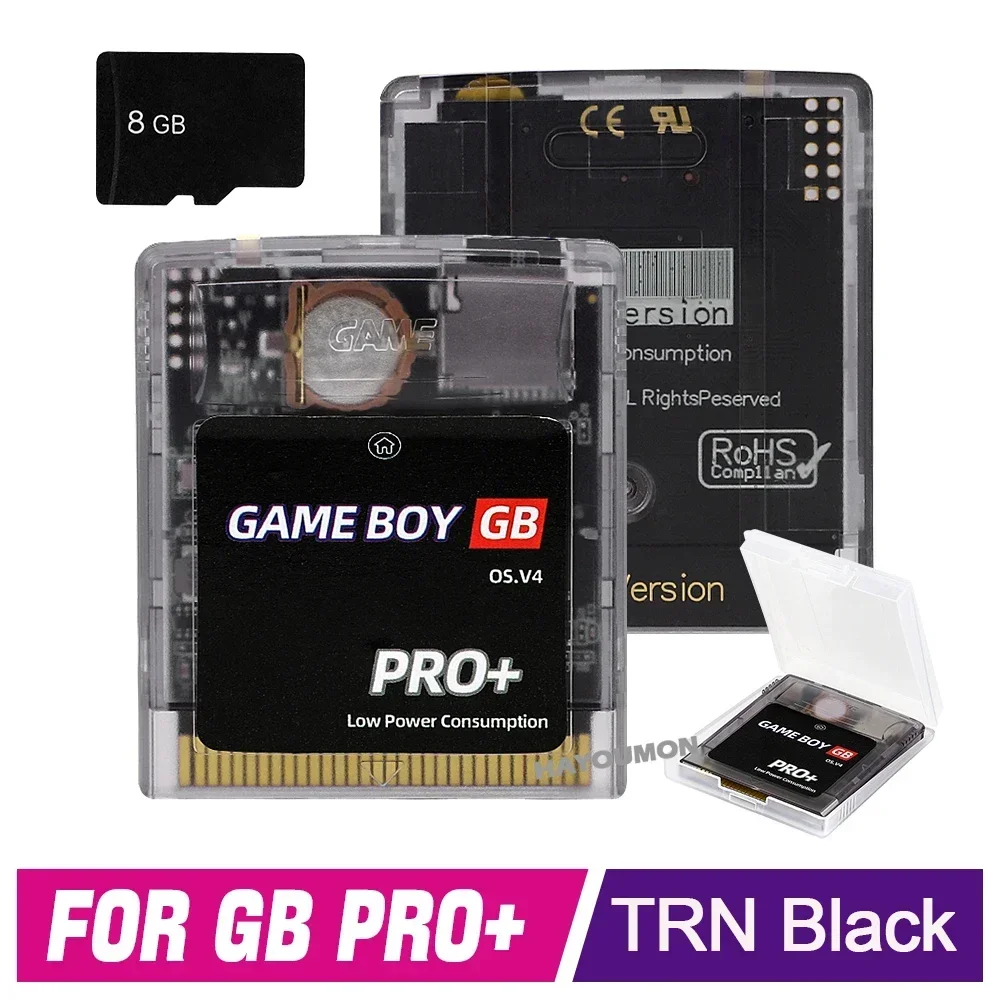 2026 Für GB GBC GBA Spielkonsolen Gaming-Zubehör GB PRO+ Spielkarte für Gameboy Card OS.V4 2000 in 1 mit 8GB TF-Karte Spielebox