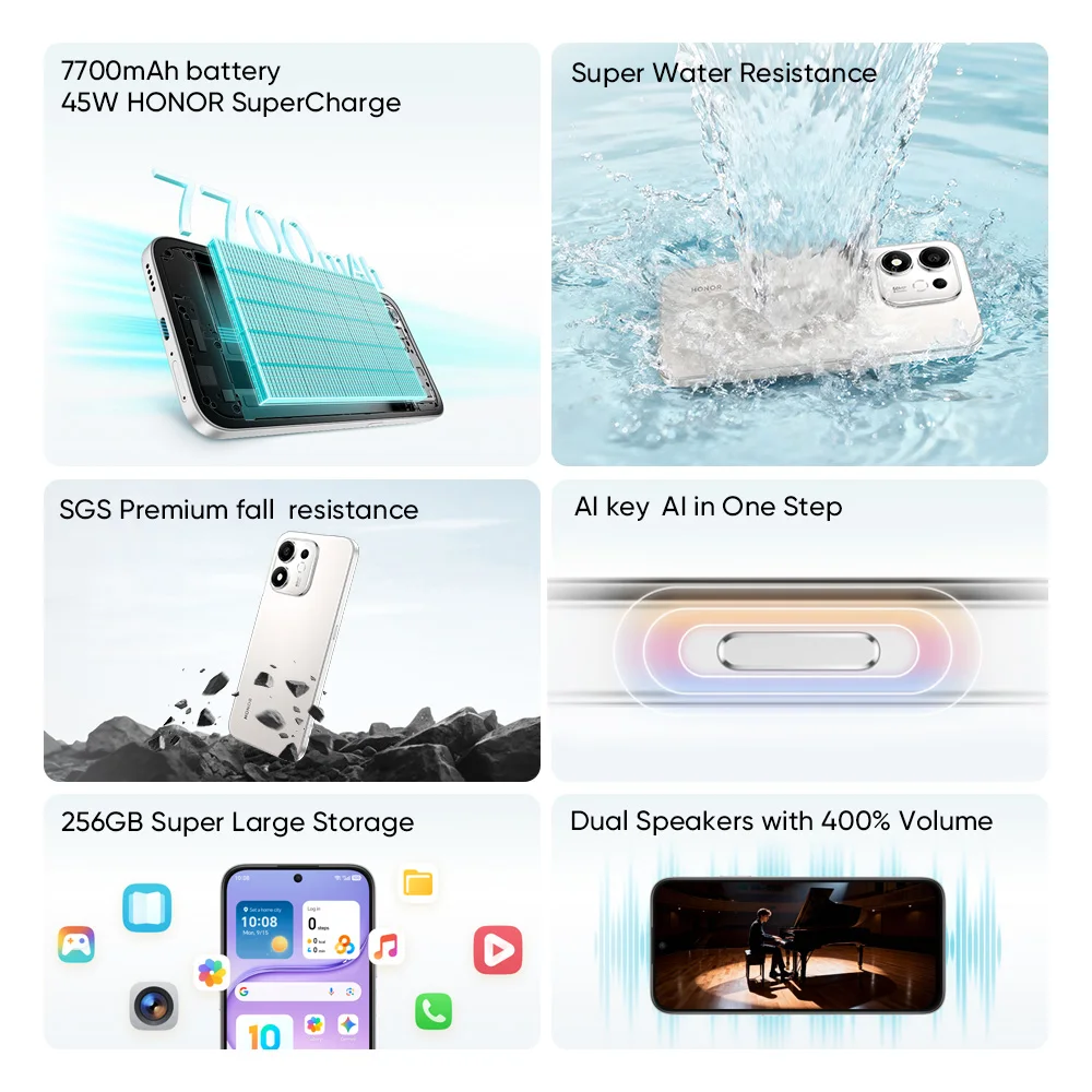 HONOR 600, Teléfono Inteligente 5G, Batería de 7700 mAh, Supercarga de 45 W, Snapdragon 4 Gen4, MagicOS 10, Pantalla de 6.87 Pulgadas, Cámara Trasera de 50 MP 3
