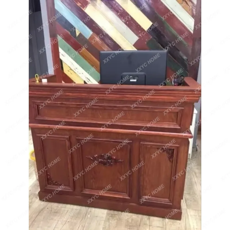 XXCarved Cashier Desk Paint Front Desk Clothing Store Beauty Salon Counter Maternal and Infant Shop Barber Shop Bar Counter