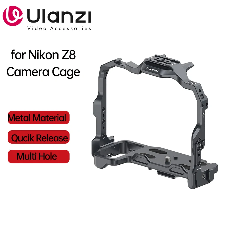 

Ulanzi FALCAM F22 F38 F50 Quick Release Camera Cage for Nikon Z8 with Cold Shoe 1/4" Screw Arri Position for F22 F38 F50 System