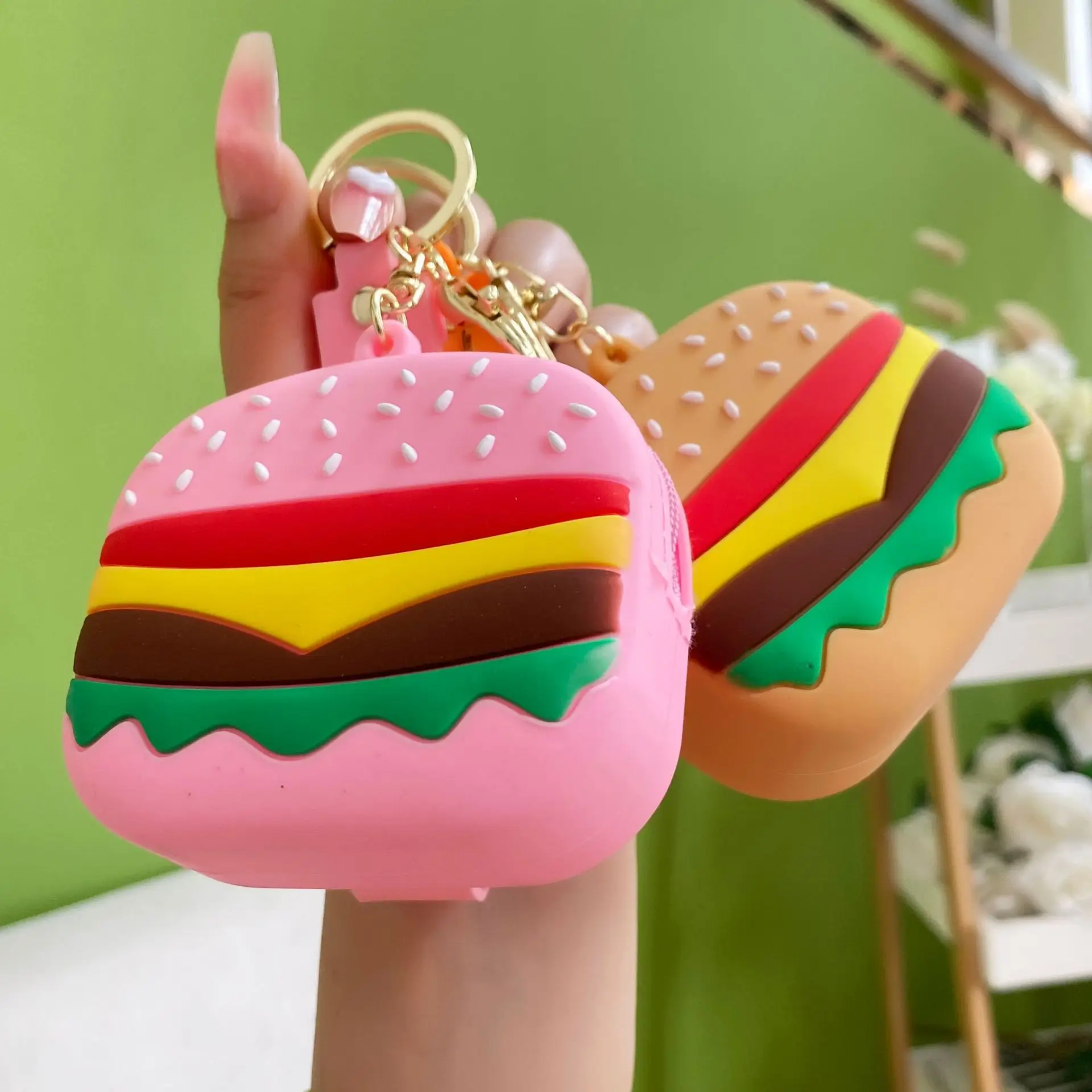 Creative New Hamburger Zero Wallet Key Chain Fashion Trend Bag Small Pendant Exquisite Cute Gift Wholesale