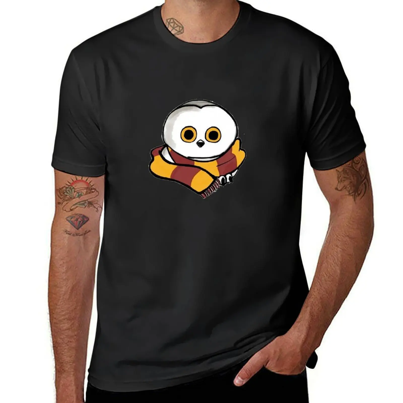 White Owl in Scarf T-Shirt aesthetic clothes graphics korean fashion T-shirt men