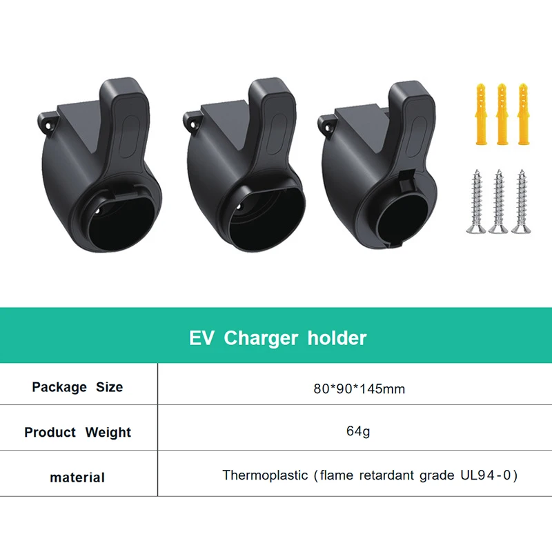 Type 1 EV Charger Holder - Electric Vehicle Charger Nozzle Holster Dock, Portable Wall Charger Equipment for J1772 Connector