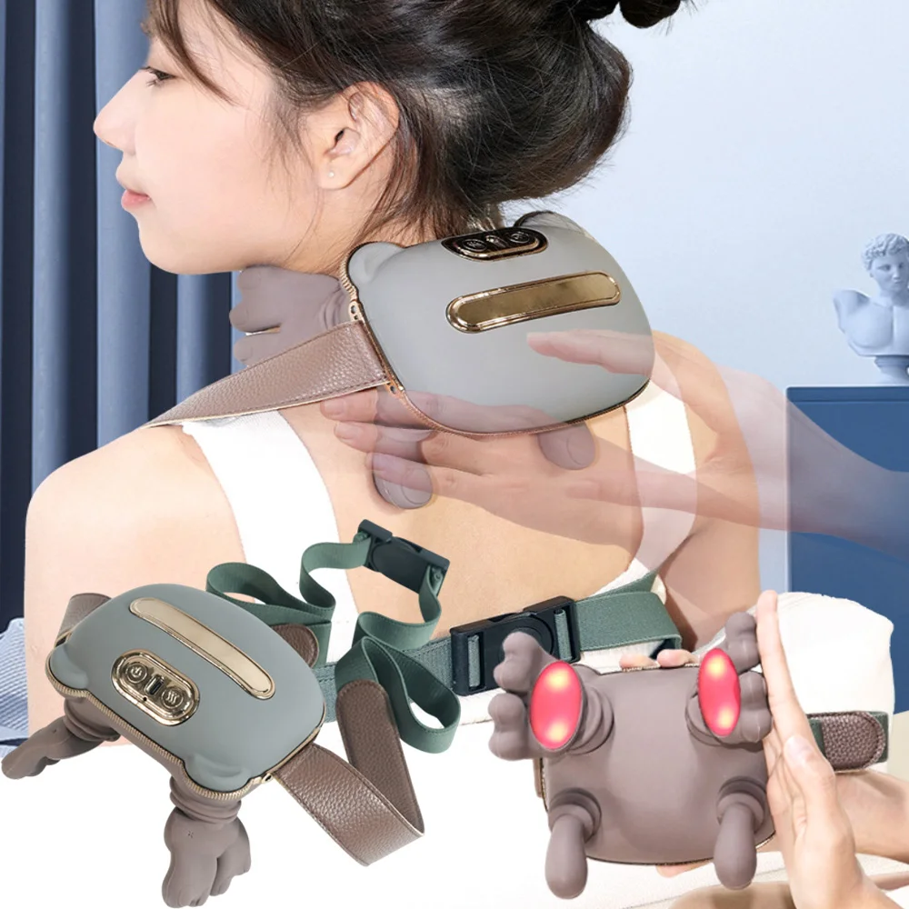 bionic-shiatsu-epaule-cou-masseur-maison-cervicale-colonne-vertebrale-masseur-sangles-trapezius-relaxation-electrique-petrissage-massage-chale