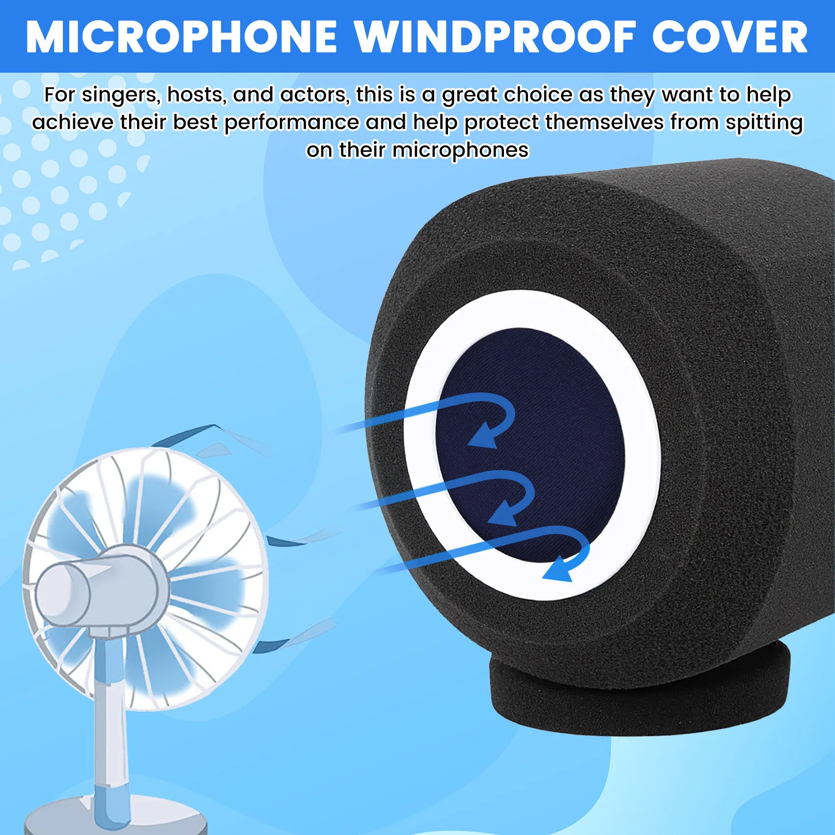 

X64A_Microphone Wind Pop-Filter Shield Acoustic for Record Studios Mic Sound-Absorbing Foam B