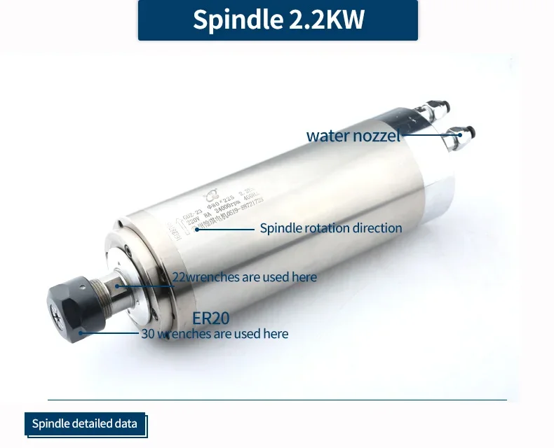 

Woodworking Kit 3-axis 2.2Kw Water-cooled Spindle Motor Inverter