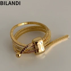 Bilandi Modern Jewelry Cool Metal Rings 2023 Trend New Popular Style Multi Layer Chain Rings For Women Female Party Gift