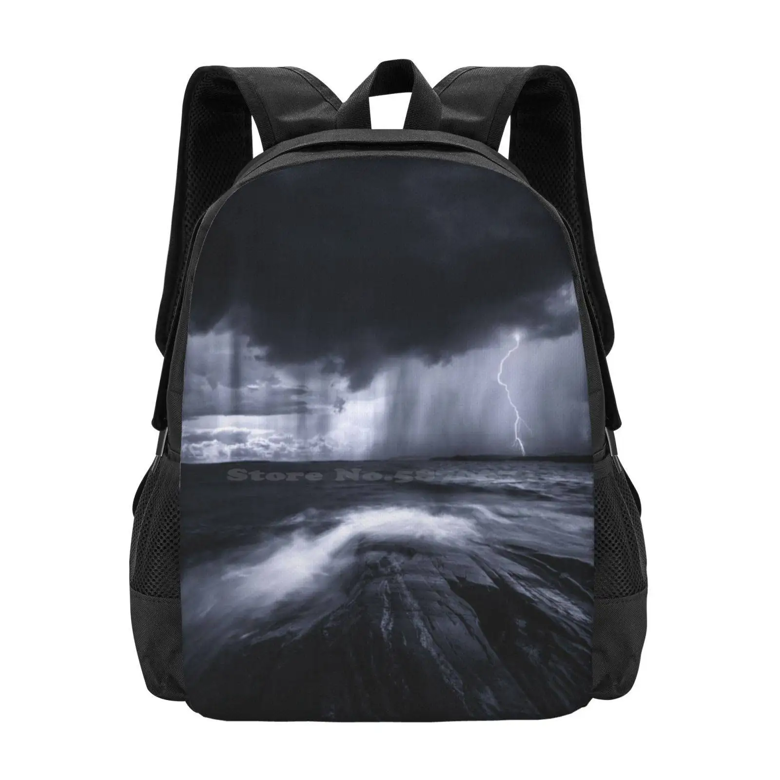 Black Waters. Hot Sale Schoolbag Backpack Fashion Bags Ocean Water Finland Mood Dark Clouds