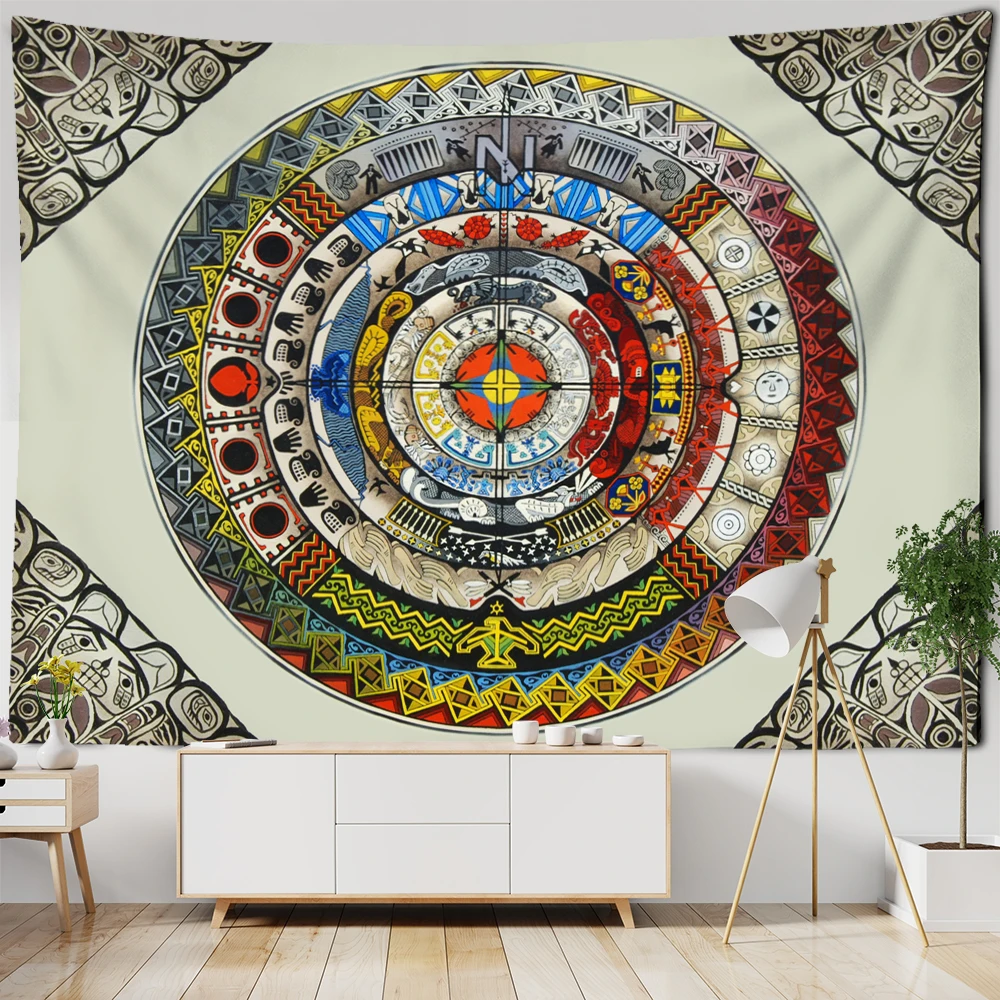 Tapestry Custom Tapestry Blanket Mandala Tarot Wall Hanging Zodiac Star Sun Moon Psychedelic Witchcraft Hippie Home Decor