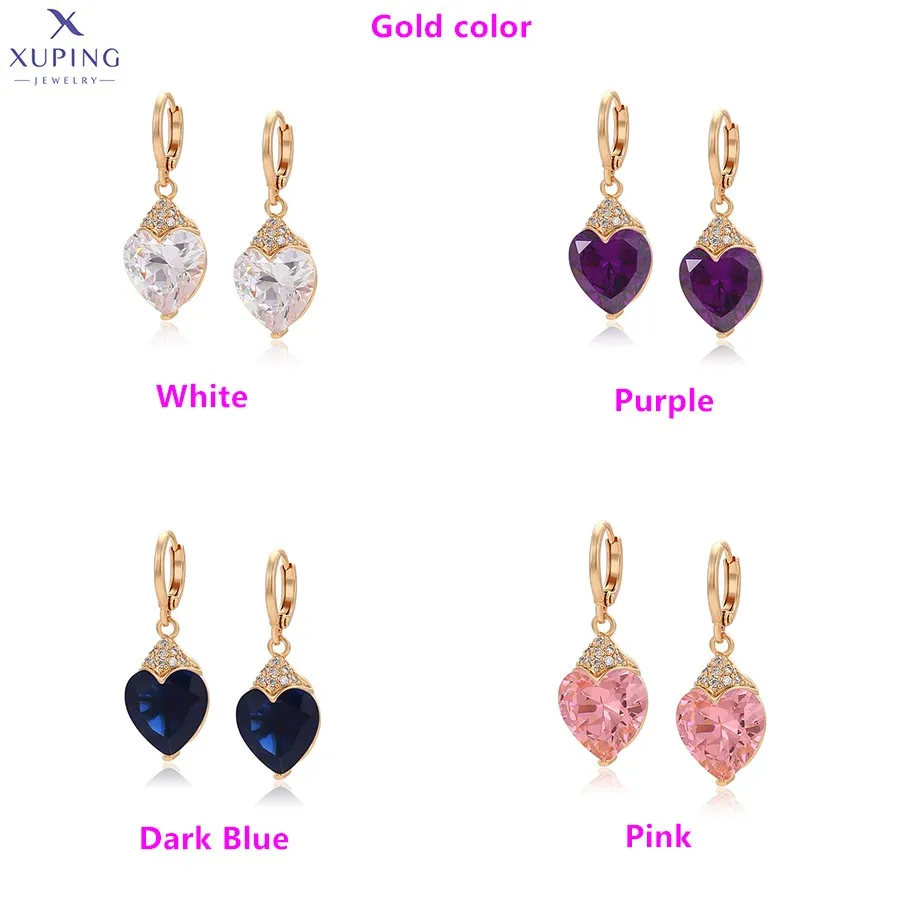 Xuping Jewelry Fashion Romantic Серьги Women Drop Earrings with Synthetic Cubic Zirconia for Valentine\'s Day Gift 27656
