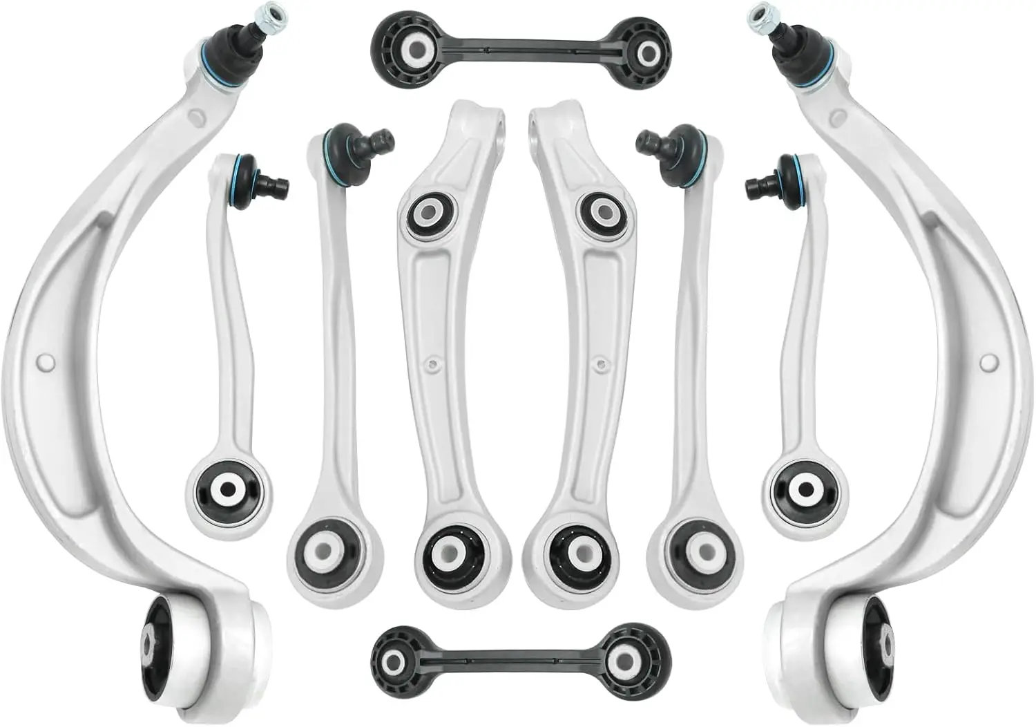 Front Lower and Upper Control Arm for Compatible European Luxury AWD Sedan, Coupe, and SUV Models