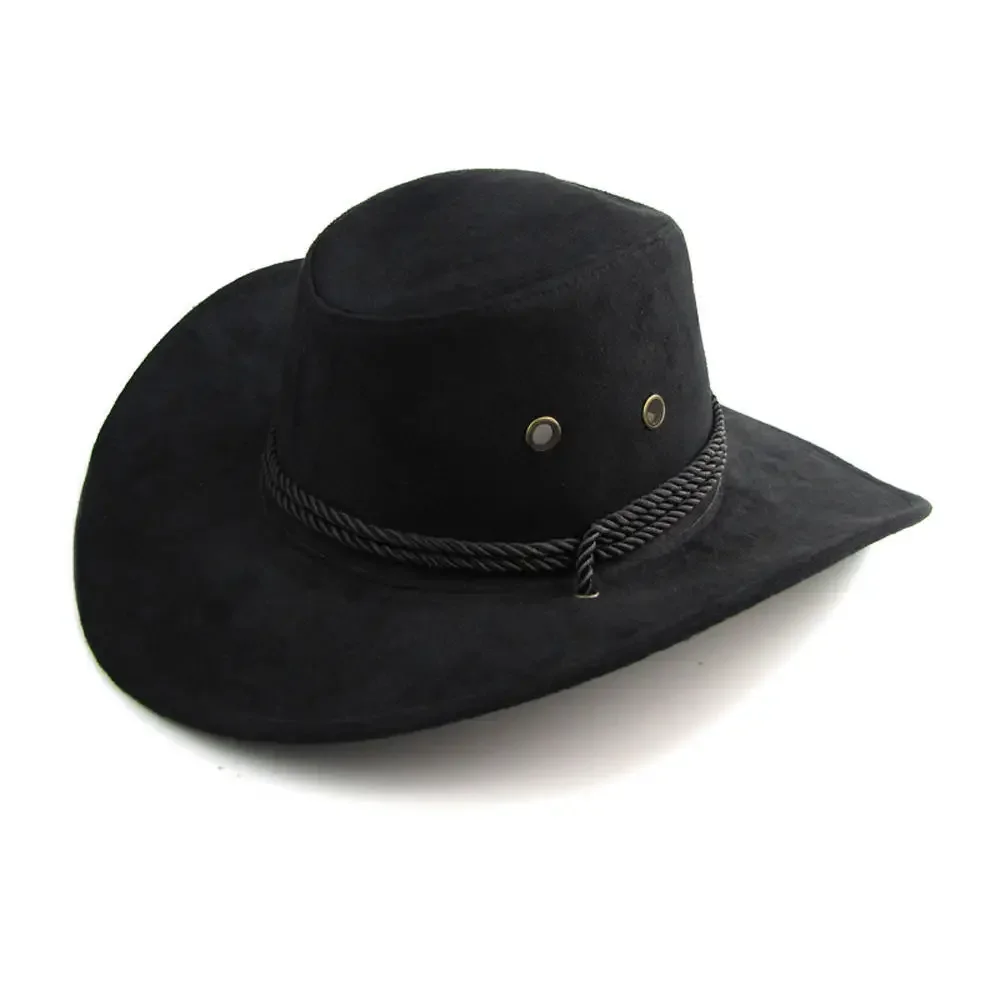 Men Western Cowboy Hat Riding Cap Wide Brimmed Crushable Crimping Gift