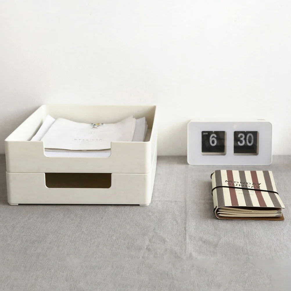 

File Stationery Storage Box Large Capacity Desktop For Home Office Supplies Organizer Multi-Function Desk Tray