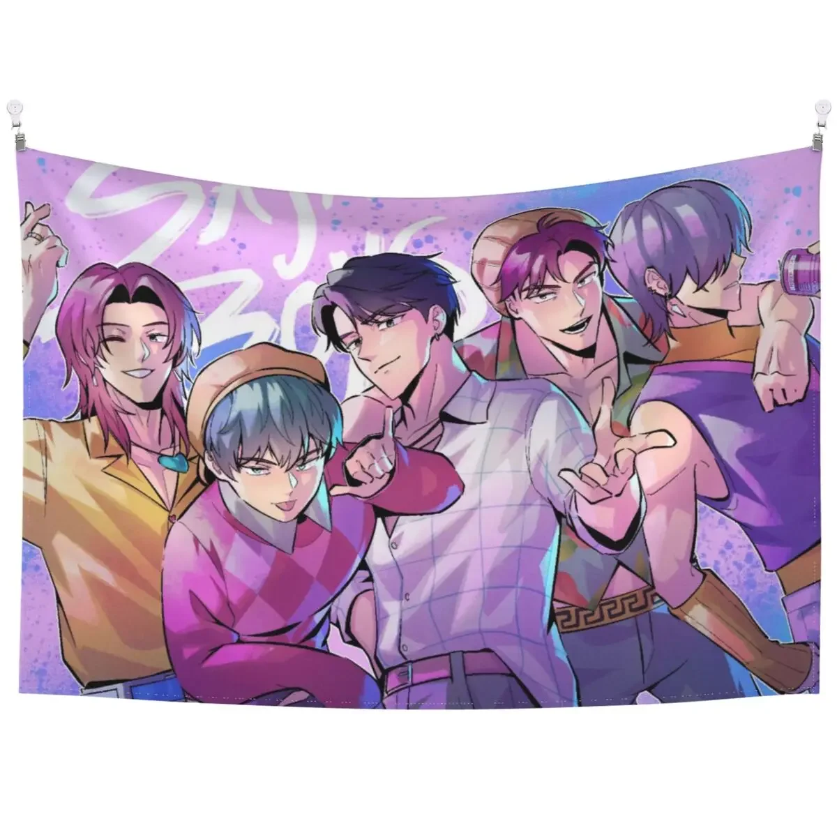 

Kpop Demon Hunters Saja Boys Aesthetic Throw Tapestry Bedroom Dorm Concert Banner Home Decor Blanket