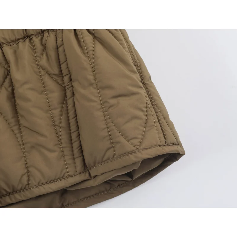 Damen-Freizeitjacke aus Baumwolle in Unifarbe mit Stehkragen, einzigartigem Designer-Look, Kordelzug in der Taille, lockerer Schnitt, Damen-Reißverschluss-Oberbekleidung – Detail 26