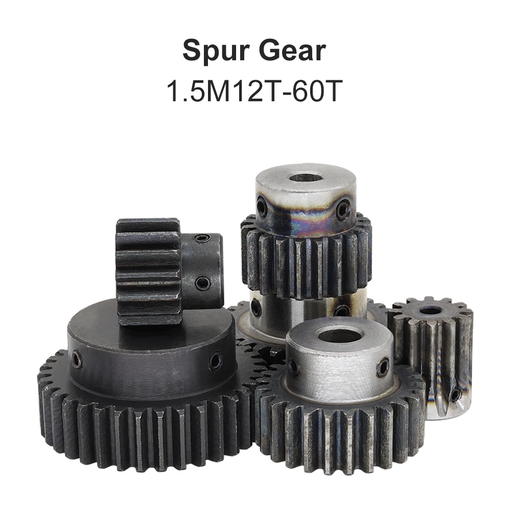 1 Piece 1.5M15T Spur Gear Bore 5/6/6.35/8/10/12 mm pinion gear Low Carbon Steel Material High Quality gear wheel for motor