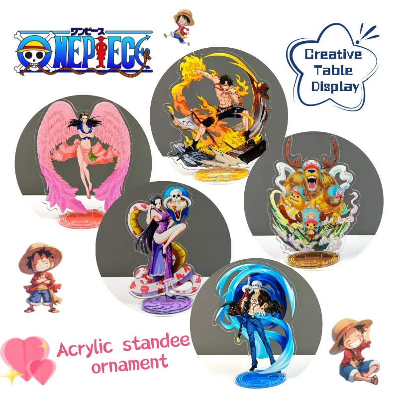 

New One Piece Luffy Tony Tony Chopper Roronoa Zoro New Acrylic Brand Decoration Animation Cartoon Table Set Gift for Friends