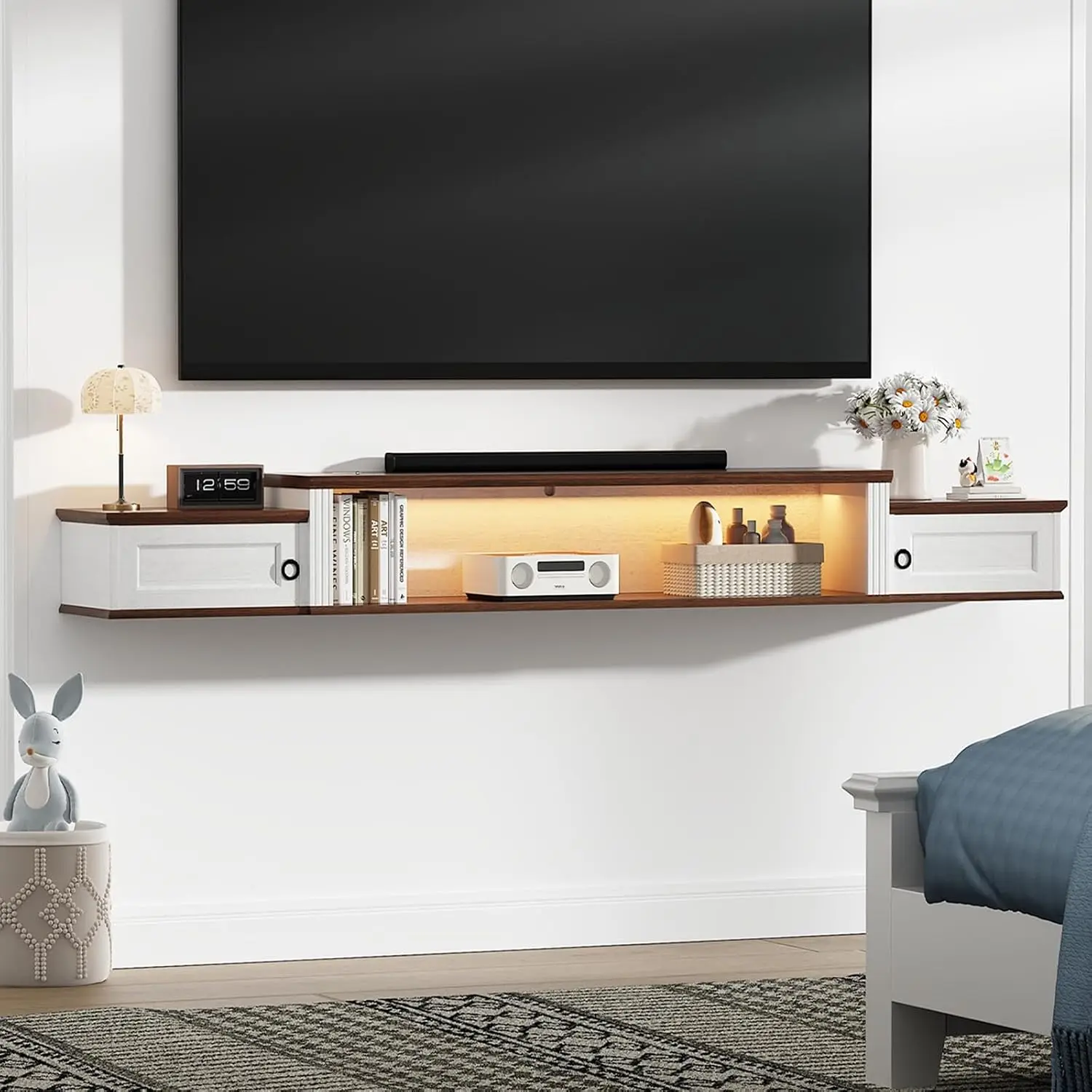 Farmhouse Floating TV Stand 80