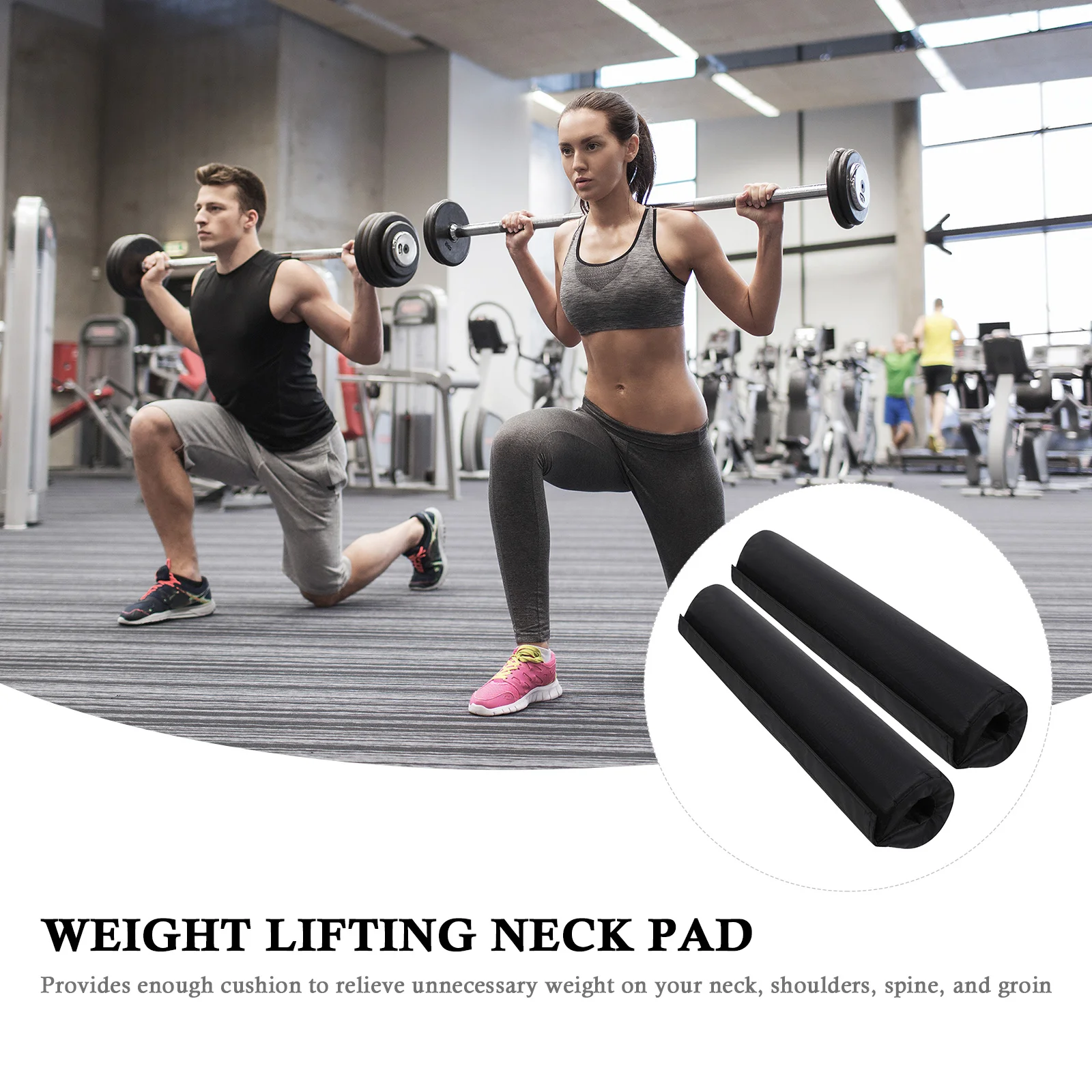 2 Pcs Protective Case with Foam Barbell Shoulder Pads Cover Support Squat Protector Gym