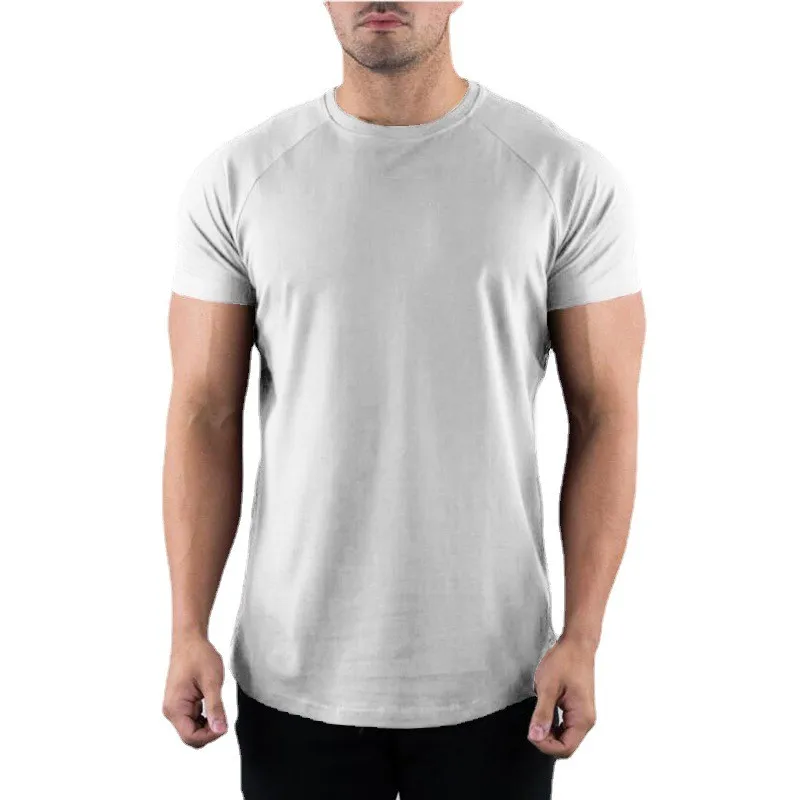 Męska koszulka sportowa Slim Fit z krótkim rękawem Europejska i amerykańska moda letnia O-neck Szybkoschnąca elastyczna koszulka fitness na siłownię — zdjęcie 4