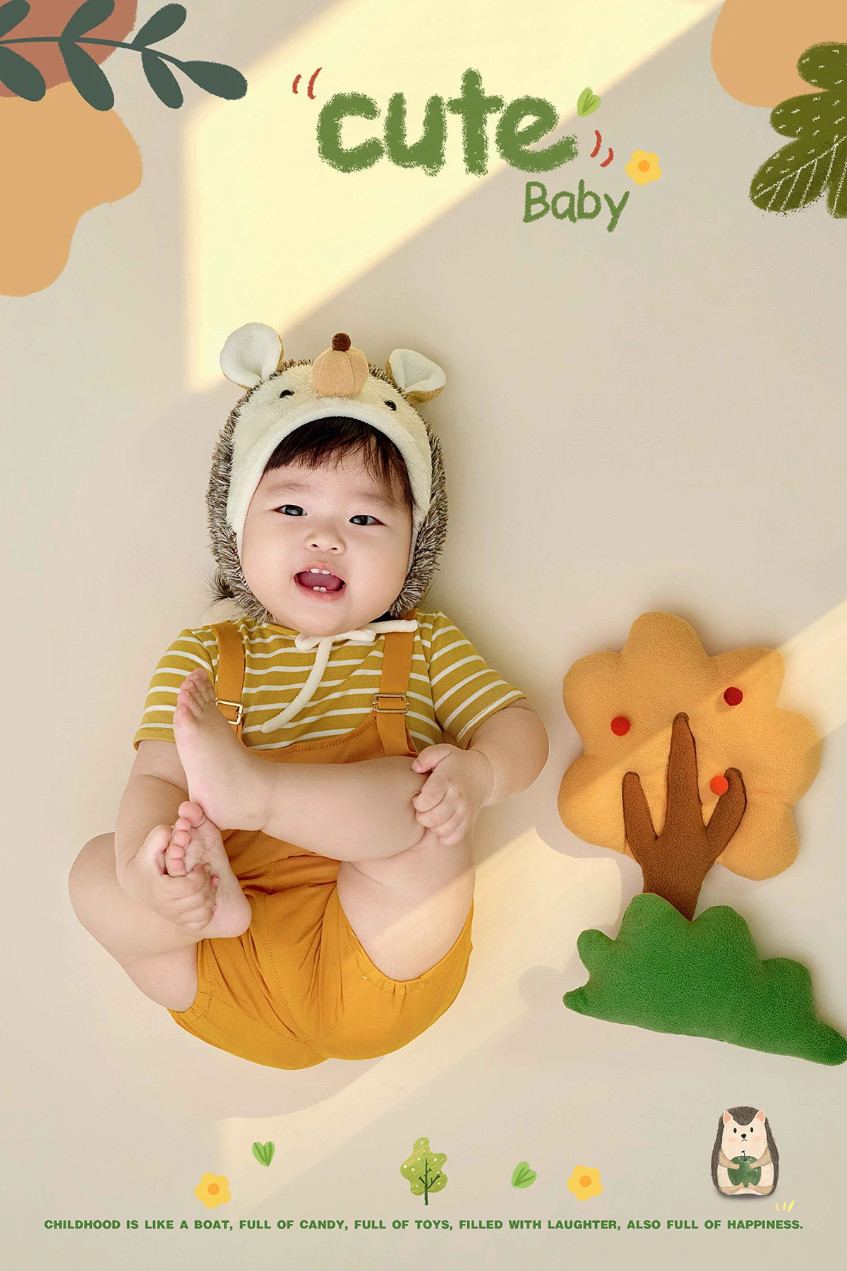 Childrens photography clothing props hedgehog themed photography clothes baby hundred day photo studio 신생아사진  신생아