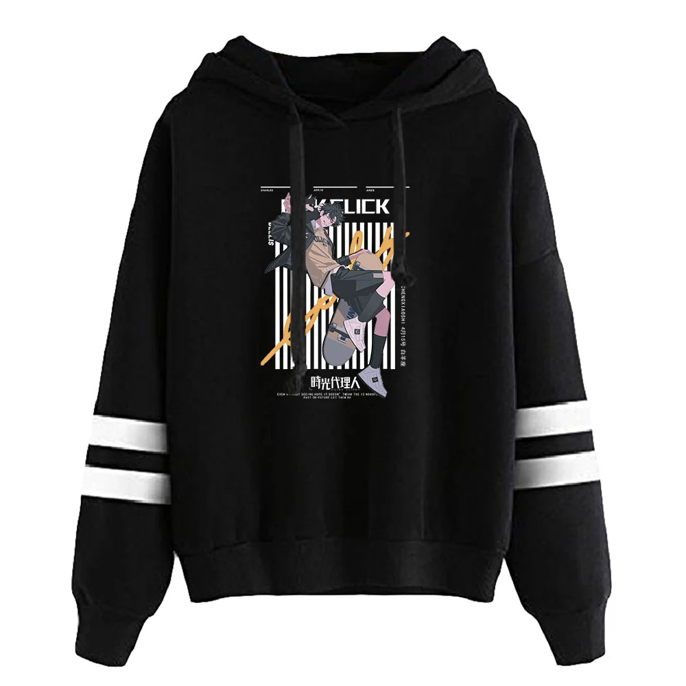 

2026 Link Click Anime Hoodie Unisex Pocketless Parallel Bars Sleeve Sweatshirts Women Men Hoodies Harajuku Streetwear Fashion