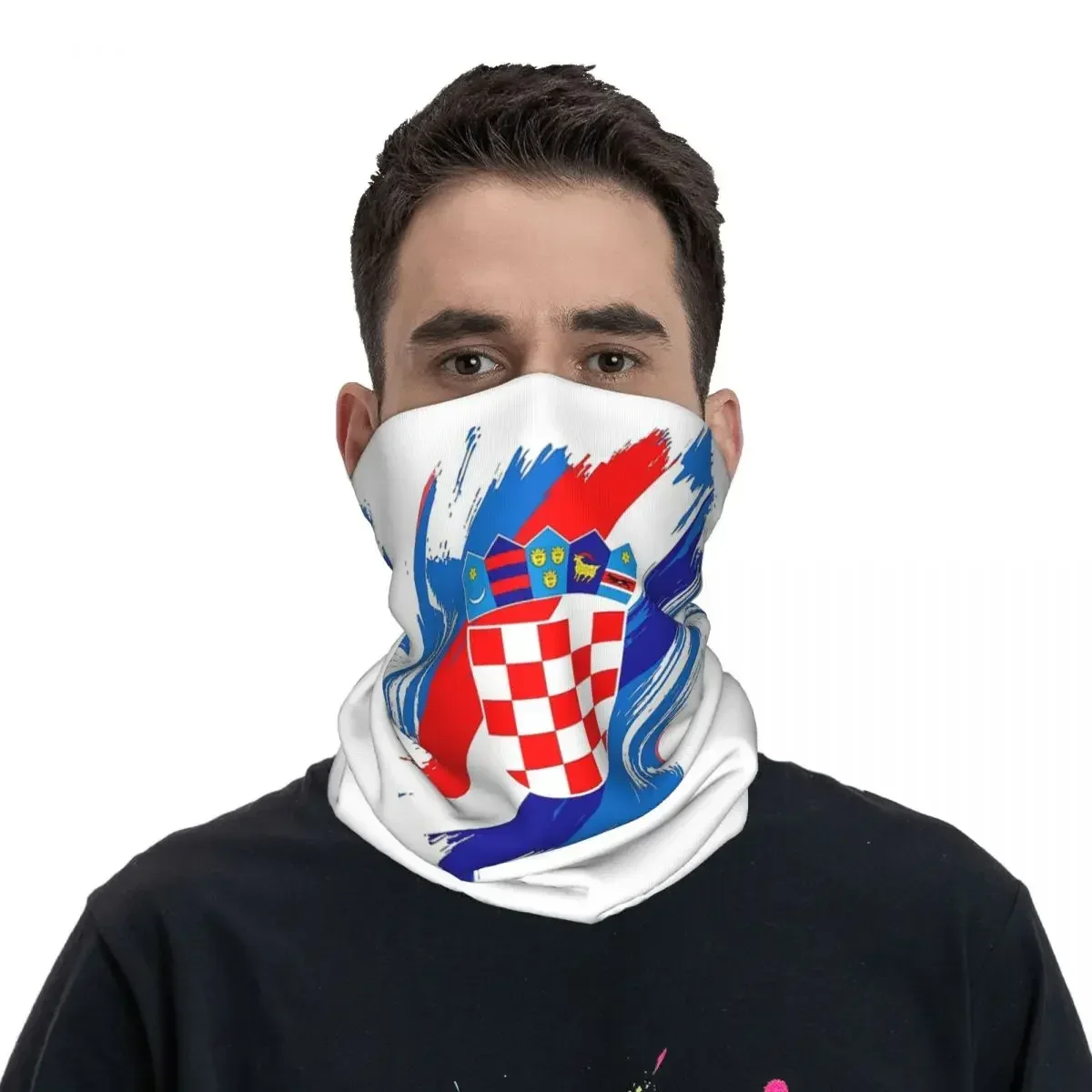 Croazia Football Flag 1 (2) Bandana Neck Cover Printed Mask sciarpa sciarpa da ciclismo calda Running For Men Women Adult traspirante