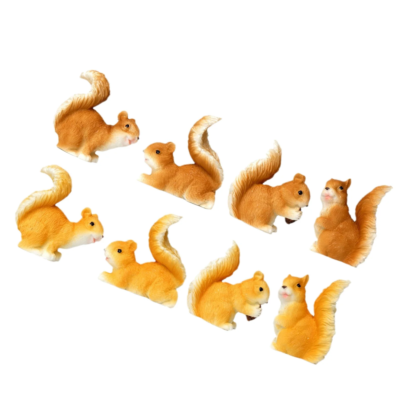 

8Pcs Mini Resin Squirrel Simulation Sculpture for Home Bonsai Garden Decoration Small Animal Miniature Landscape Ornament