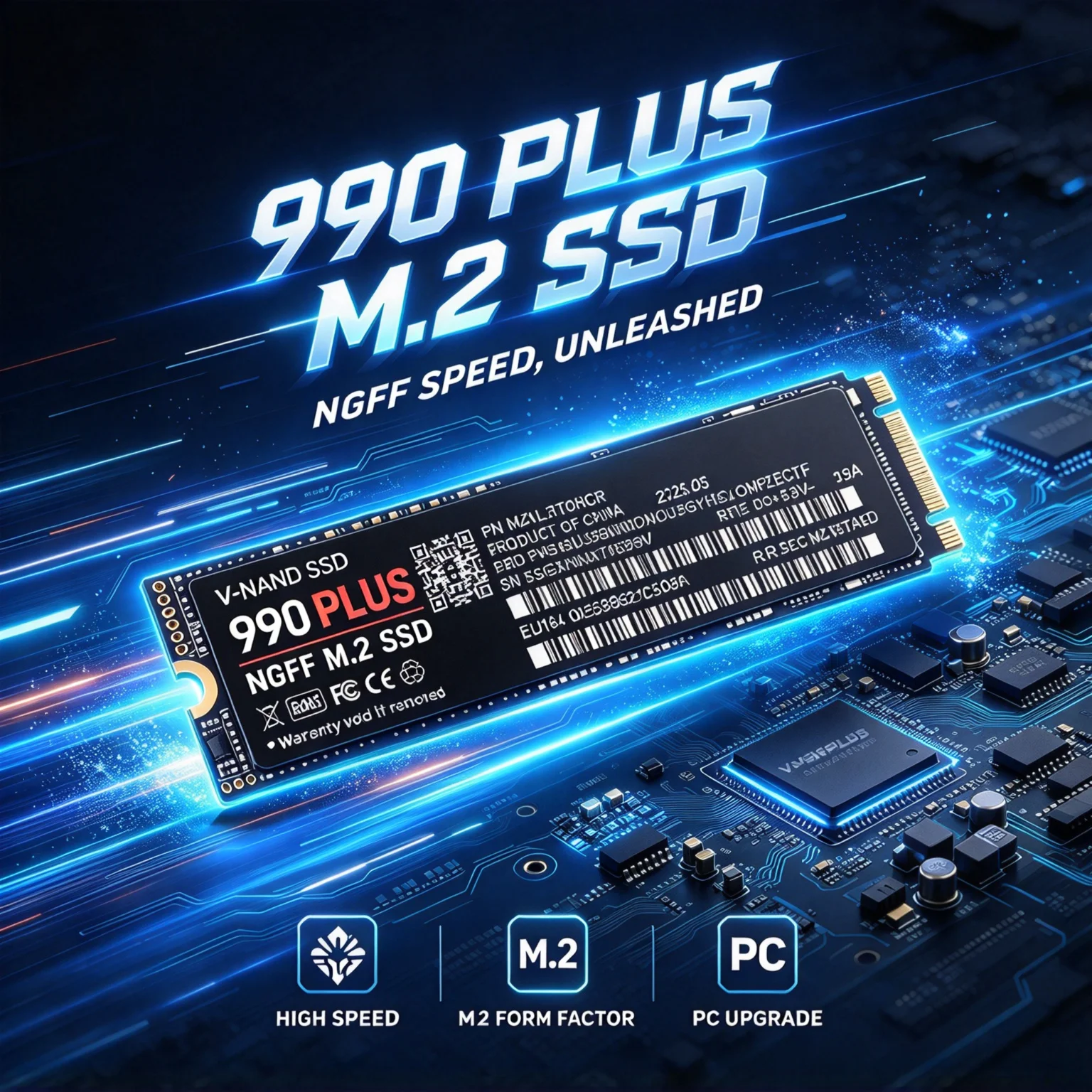 990 PLUS NGFF SSD M.2, SATA 3 Inside Solid State Drive, 4TB/2TB/500GB/1TB, for Laptop, Desktop, Computer. Ultra Max.