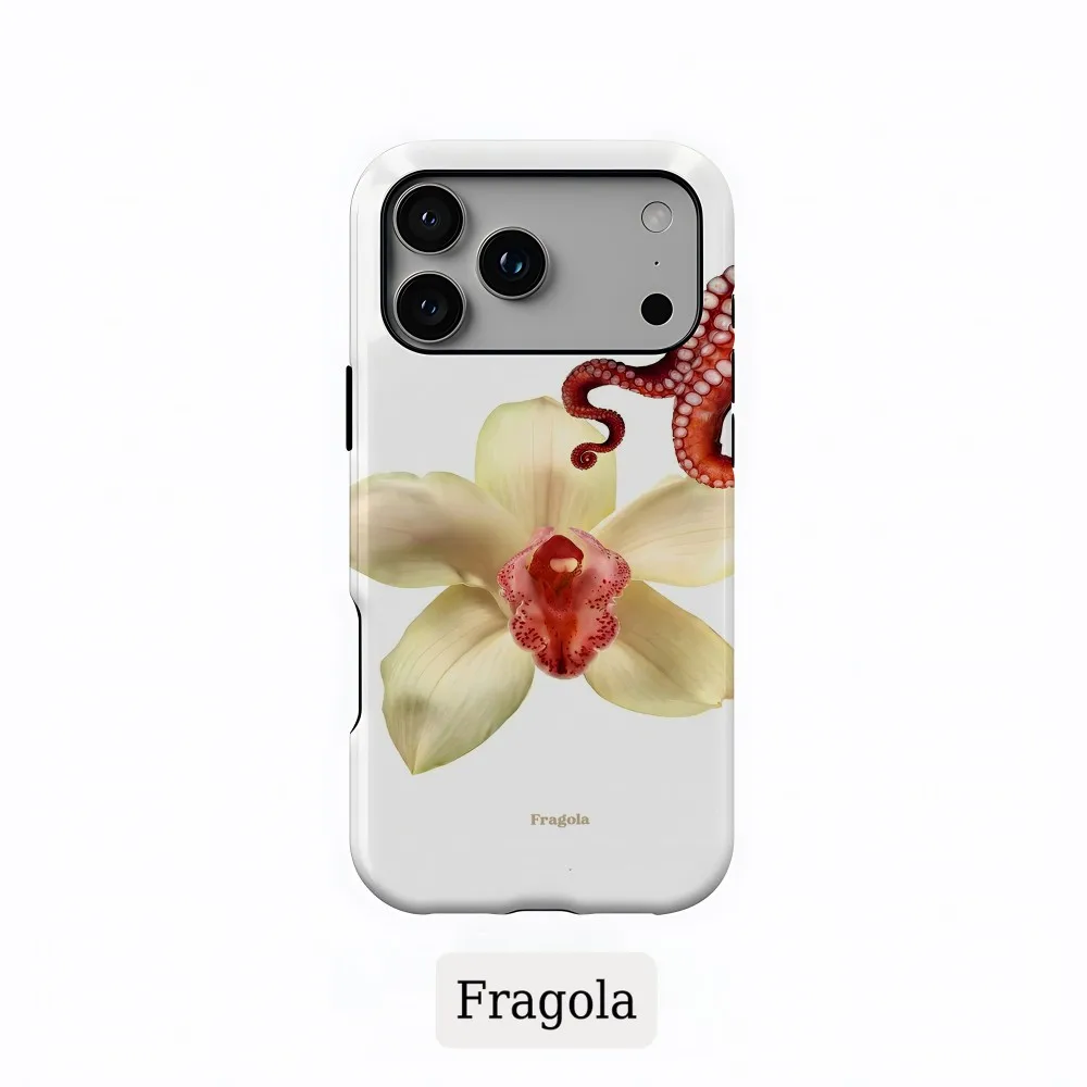 

Luxury Clmj Fragola Flowers Phone Case for iPhone 17 17e 16e 16 15 14 13 12 11 X XS XR XSMAX Air Pro Max Plus Double-layer Cover
