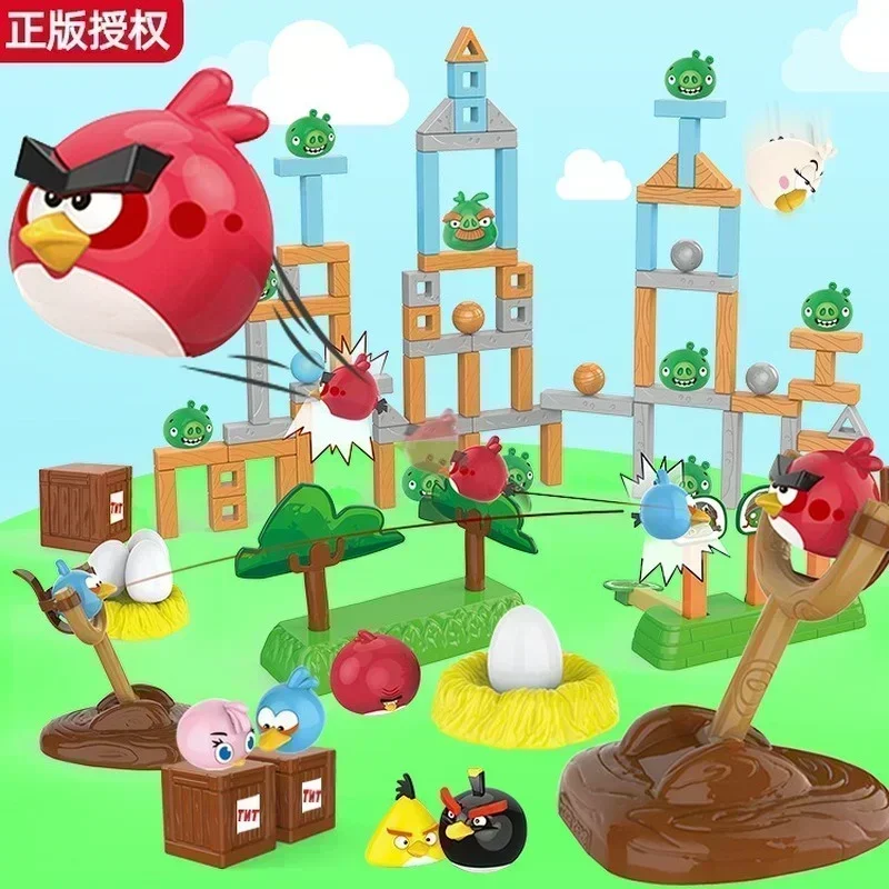 Angry Bird Building Blocks Toys Red Blues Chuck Matilda Minion Pigs Action Figures Blocks Building Shooting Game Birthday Gifts