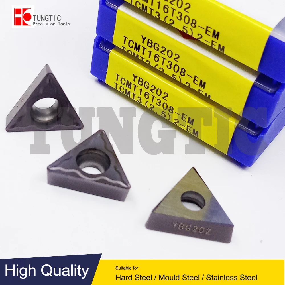 

TCMT16T308-EM YBG202 YBG205 Cutter CNC Tool Lathe Machining Tools Lathe Cutting Tool Metal Turning Tools Inserts TCMT 16T308