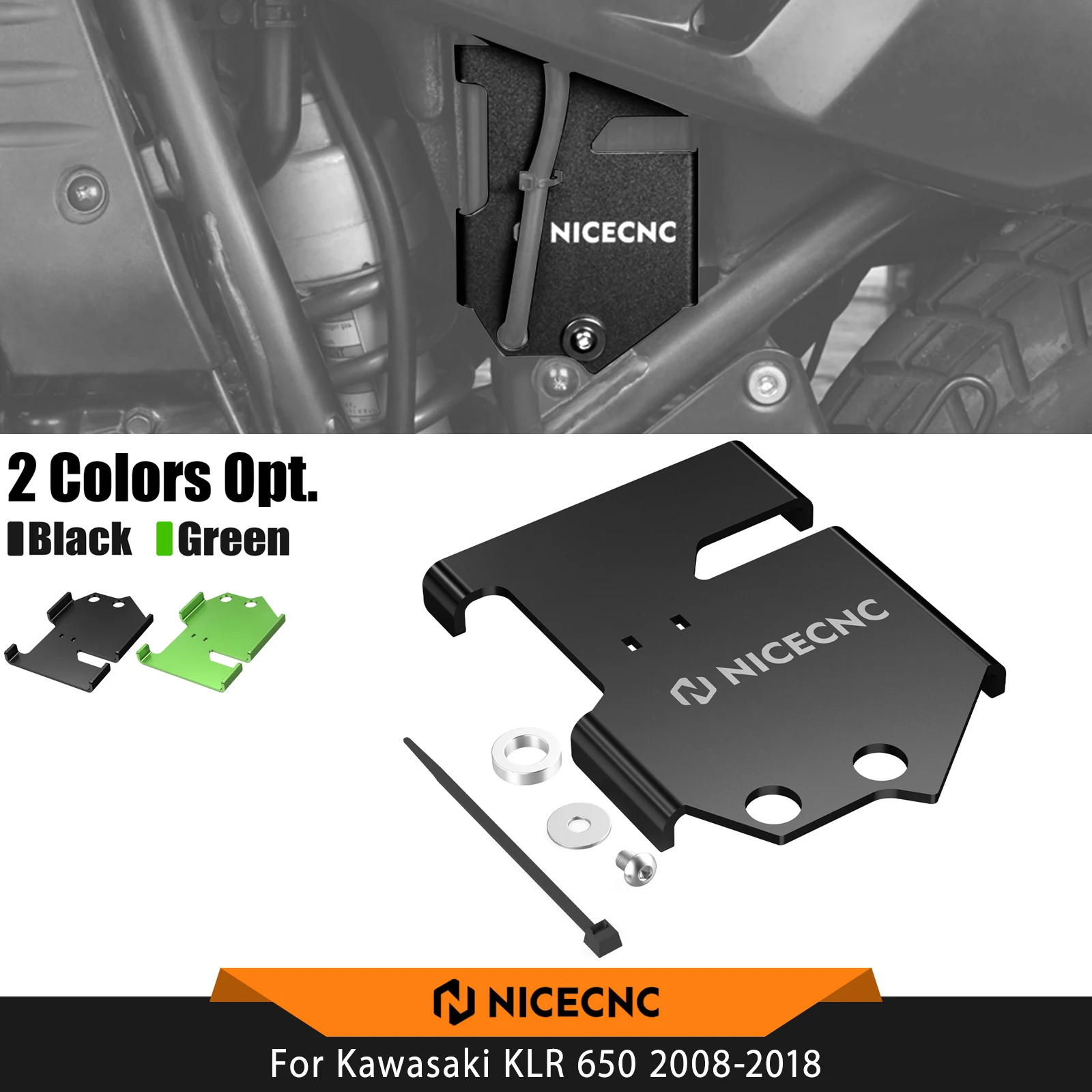 

NICECNC For Kawasaki KLR650 KLR 650 2008-2018 Motorcycle Battery Cover KLR 650 2018 2017 2016 2015 2014 2013 2012 2011 2010