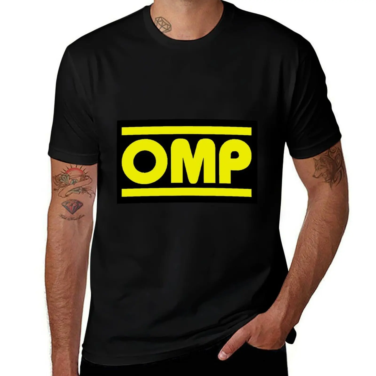 OMP Logo Sticker T-Shirt Work Utility Short Sleeve Shirt