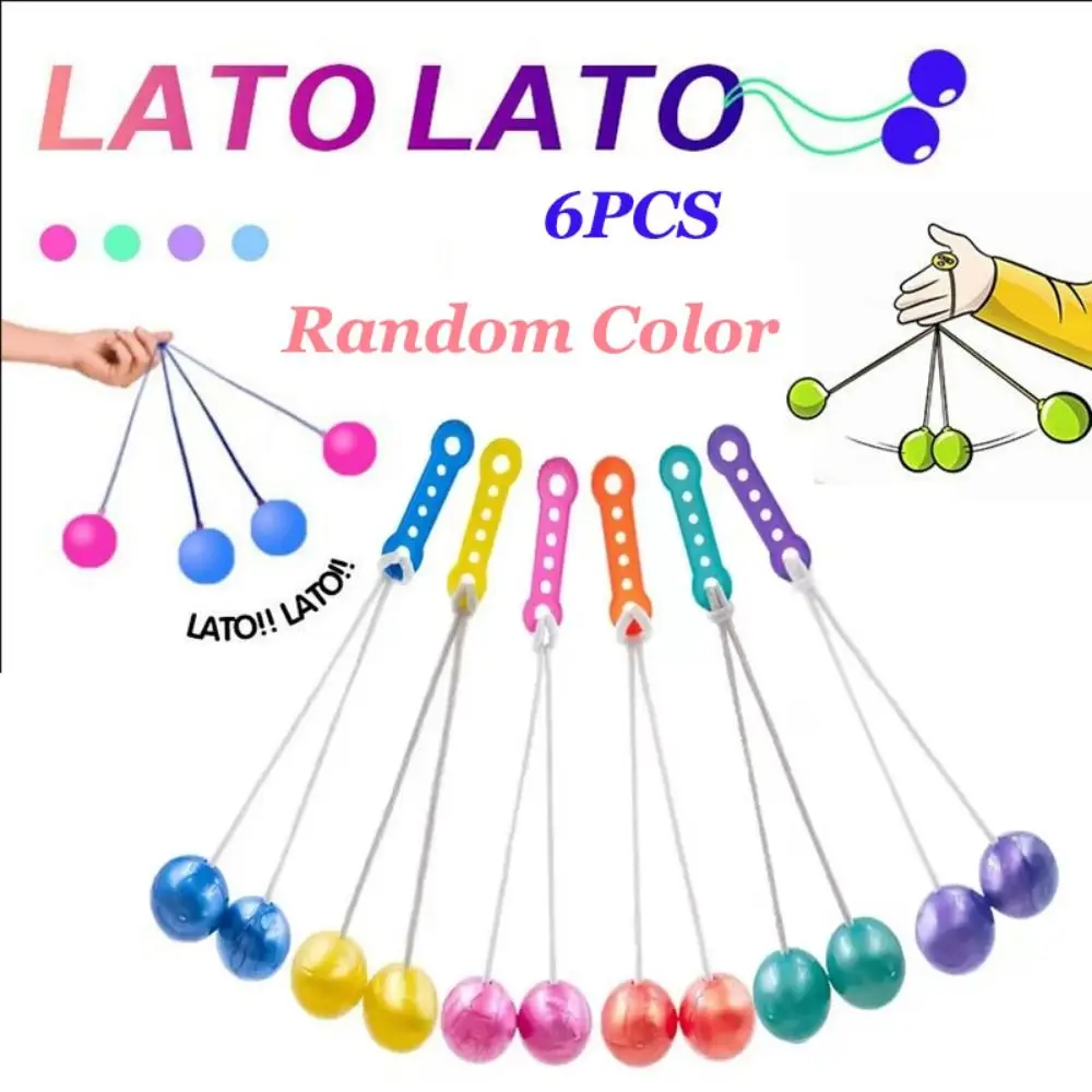 

6Pcs Funny Collision Ball Toy Novelty Without Light Fidget Clack Balls Pressure Reducing Balls Random Color