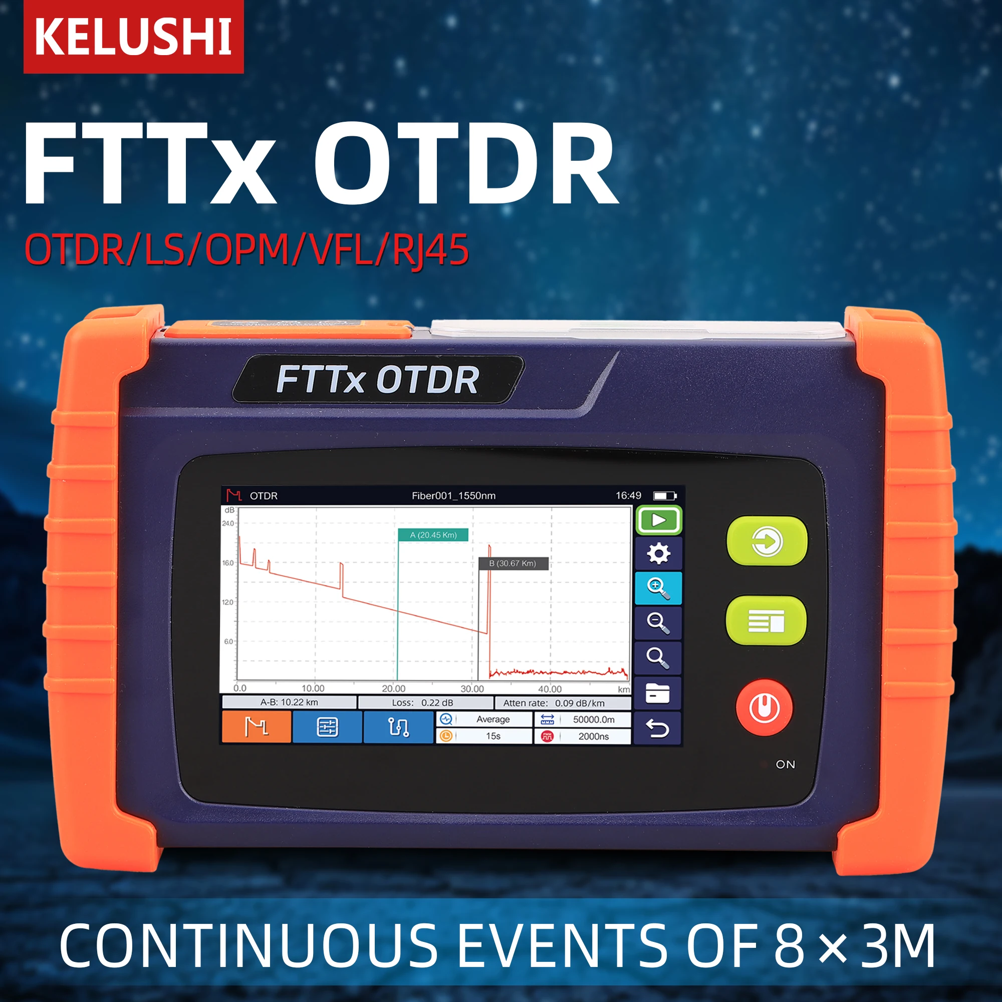 QX43 OTDR Fiber Optic Break Fault Troubleshooting Optical Time Domain Reflectometer Fiber Tester
