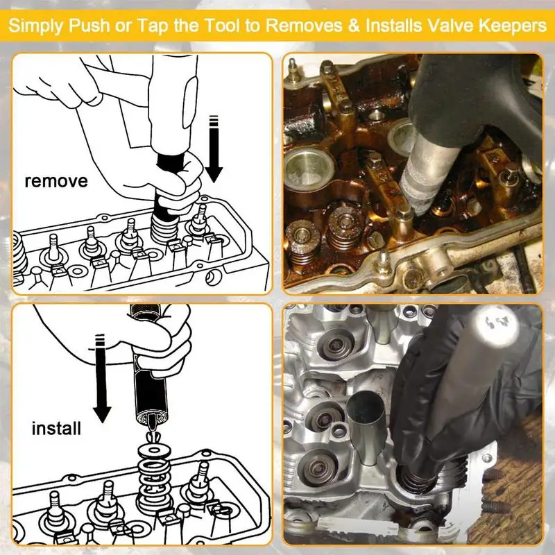 36050 Auto-Ventilfeder-Werkzeug, Werkzeug zum Entfernen der Ventildichtung, verstellbarer Ventilhalter-Entferner und Installations-Set, Werkzeug zum Entfernen des Halters