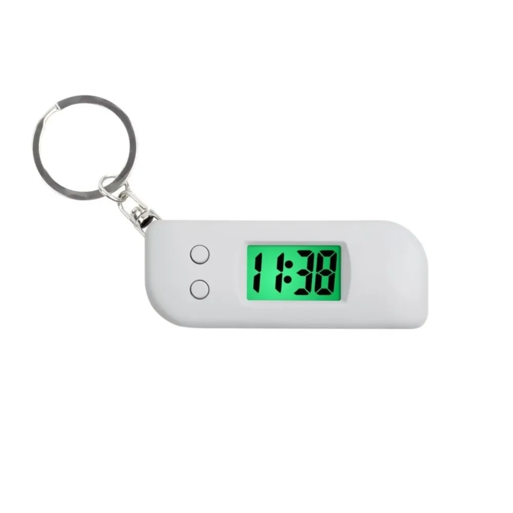 Portable Mini Digital Clock Keychain LED Display Silent Digital Electronic Clock Button Luminous Hanging Keychain Clock Backpack